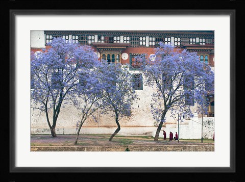 Framed Monks, Punakha Dzong Palance, Bhutan Print