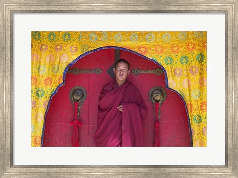 Framed Monks in Sakya Monastery, Tibet, China Print