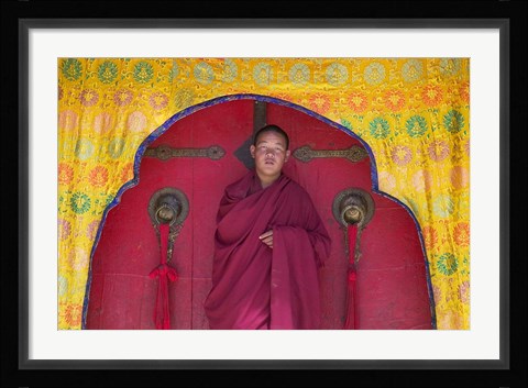 Framed Monks in Sakya Monastery, Tibet, China Print