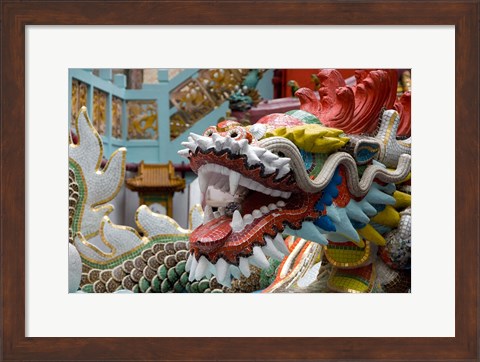 Framed Hong Kong, Goddess of Mercy, Dragon statue Print