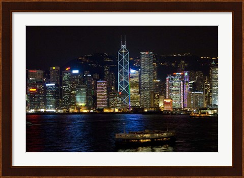Framed Hong Kong, Victoria Harbor, city skyline Print