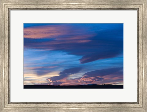 Framed Blue Desert clouds, sunset, MOROCCO Print