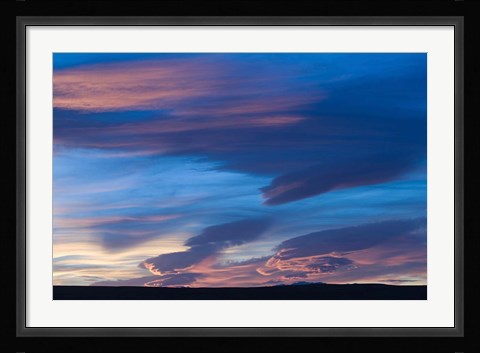Framed Blue Desert clouds, sunset, MOROCCO Print