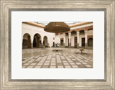 Framed Interior Courtyard, Musee de Marrakech, Marrakech, Morocco Print