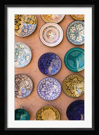Framed Moroccan Plates, Ensemble Artisanat, Ouarzazate, South of the High Atlas, Morocco Print