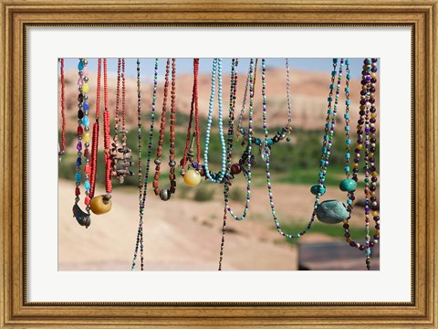 Framed Moroccan Souvenir Jewelry, Ait Benhaddou, South of the High Atlas, Morocco Print