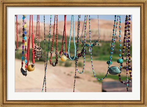 Framed Moroccan Souvenir Jewelry, Ait Benhaddou, South of the High Atlas, Morocco Print