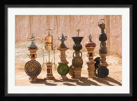 Framed Moroccan vases, Todra Gorge Area, Tinerhir, Morocco Print