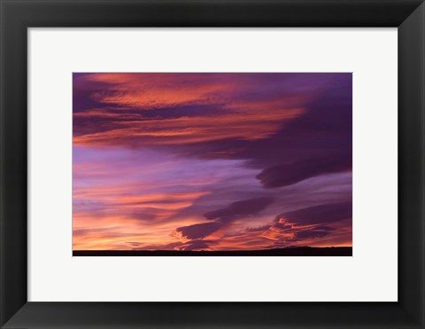 Framed Pink Desert clouds, sunset, MOROCCO Print