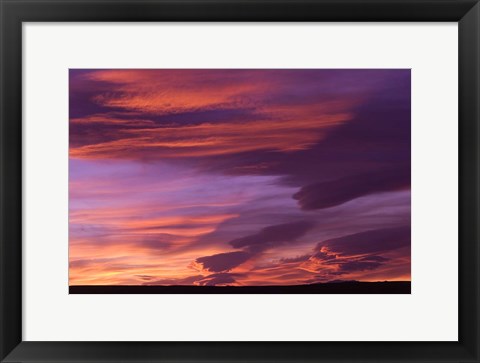 Framed Pink Desert clouds, sunset, MOROCCO Print