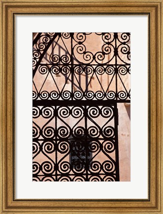 Framed Iron gate, Moorish architecture, Rabat, Morocco Print