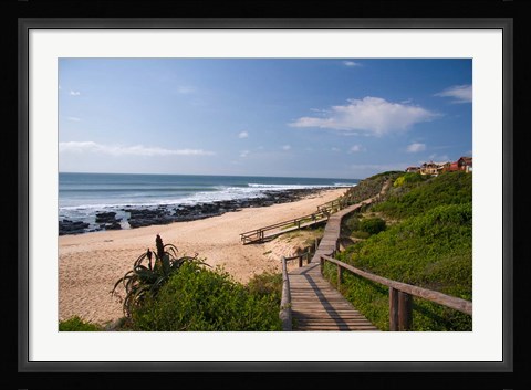 Framed Jeffrey's Bay boardwalk, Supertubes, South Africa Print