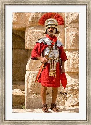 Framed Jordan, Jerash, Reenactor, Roman soldier portrait Print
