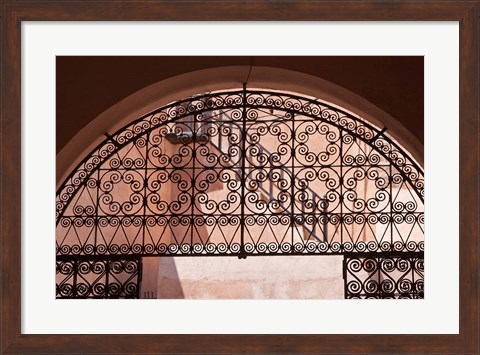 Framed Moorish architecture, iron gate Rabat medina, Morocco Print
