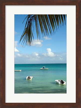 Framed Mauritius, Grand Baie, Boats anchored in Grand Baie Print