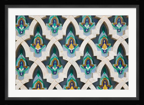 Framed MOROCCO, Hassan II Mosque, Islamic Tile Detail Print