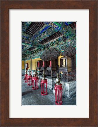 Framed Interior of West Annex Hall, Temple of Heaven, Beijing, China Print