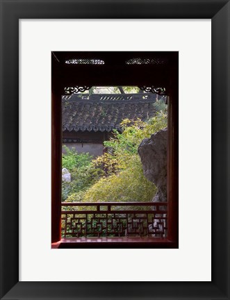 Framed Landscape in Traditional Chinese Garden, Shanghai, China Print