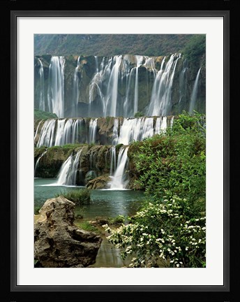 Framed Jiulong Waterfall, Qujing, Luoping County, Yunnan Province, China Print