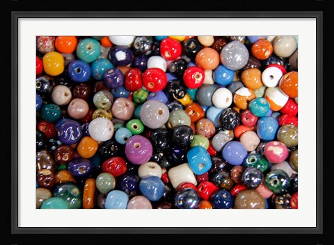 Framed Kazuri bead factory, crafts, Nairobi, Karen district, Kenya, Africa Print