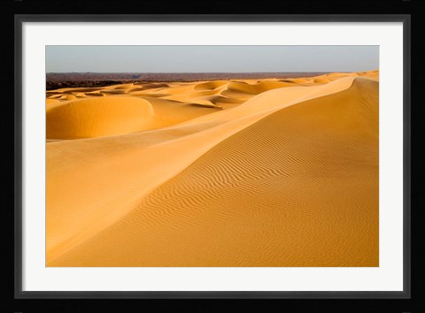 Framed Mauritania, Adrar, Amatlich, View of the desert Print