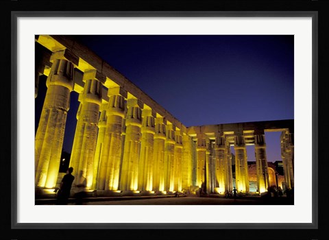 Framed Lotus Columns, Sun Court of Amenhotep III, Luxor, Egypt Print