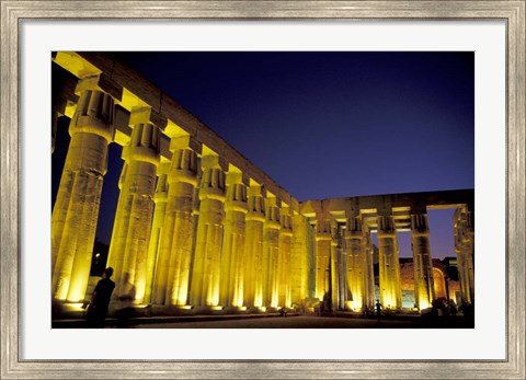 Framed Lotus Columns, Sun Court of Amenhotep III, Luxor, Egypt Print