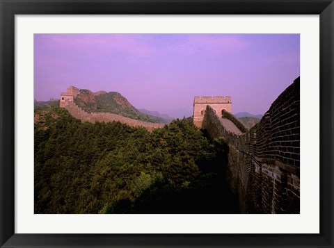 Framed Morning View of The Great Wall of China, Beijing, China Print
