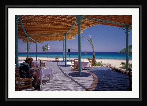 Framed Hotel Coral Hilton Restaurant on the Red Sea, Egypt Print