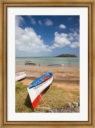Framed Mauritius, Rodrigues Island, fishing boats Print