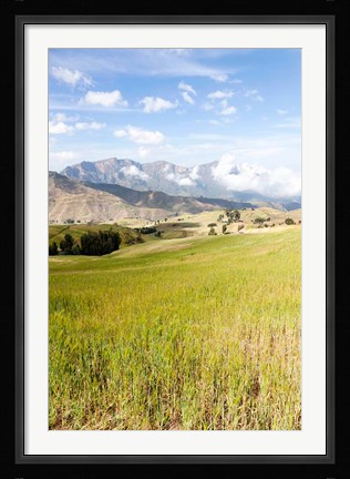 Framed Grassy plains, Semien Mountains National Park, Ethiopia Print