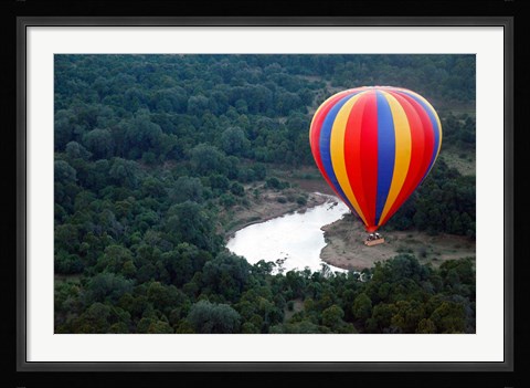 Framed Kenya, Maasai Mara, Mara River, Hot-Air Ballooning Print