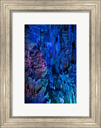 Framed Ludi Cave, limestone cave formation, Guangxi, China Print
