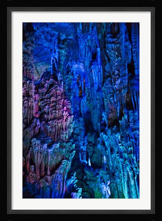 Framed Ludi Cave, limestone cave formation, Guangxi, China Print