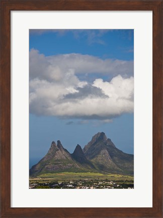 Framed Mauritius, Curepipe, Mountains from Trou aux Cerfs Print