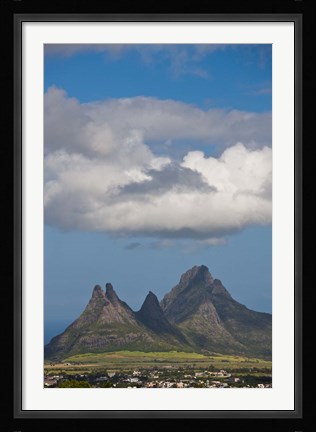 Framed Mauritius, Curepipe, Mountains from Trou aux Cerfs Print