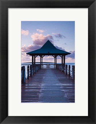 Framed Mauritius, Mahebourg, waterfront pier, dawn Print