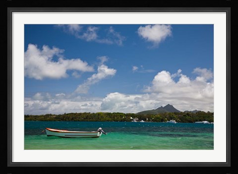 Framed Mauritius, Trou d' Eau Douce, town harbor boat Print