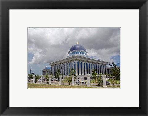 Framed Parliament, legislative assembly building, Bandar Seri Begawan, Brunei, Borneo Print