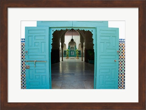 Framed Morocco, Islamic law courts, tile walls, door Print