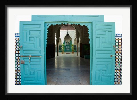 Framed Morocco, Islamic law courts, tile walls, door Print
