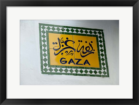 Framed Morocco, Tetouan, Tetouan, Tile Gaza sign Print