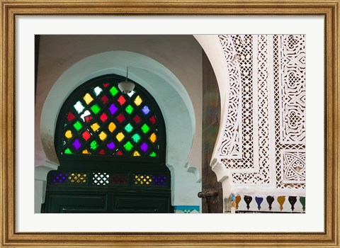 Framed Ornate Souk Doorway, The Souqs of Marrakech, Marrakech, Morocco Print