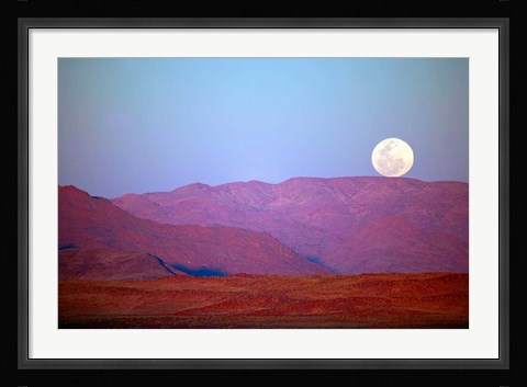 Framed Namibia, Sossusvlei, NamibRand Nature Reserve, Full moon Print