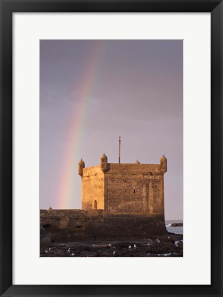 Framed Rainbow over fortress, Essaouira, Morocco Print