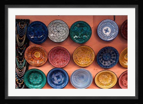 Framed Pottery, Traditional craft, Marrakech, Morocco Print