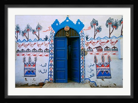 Framed Nubian Village Restaurant Across the Nile from Luxor, Egypt Print