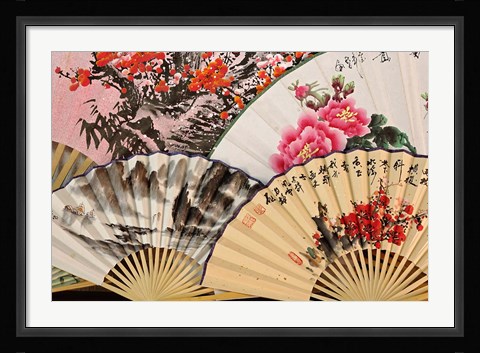 Framed Paper fans, Fuli Village paper fan workshops, Yangshuo, China Print