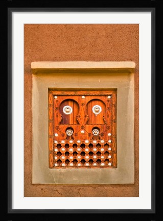 Framed Ornate Detail of a Wooden Window, Djenne, Mali Print