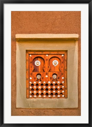 Framed Ornate Detail of a Wooden Window, Djenne, Mali Print
